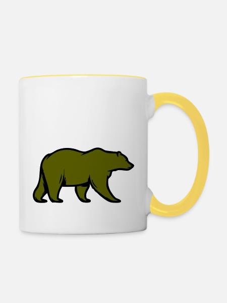 bär - Tasse zweifarbig - Weiß/Gelb