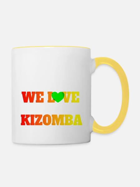 We Love Kizomba - Tasse zweifarbig - Weiß/Gelb
