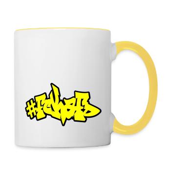 FCK AFD - Tasse zweifarbig - Weiß/Gelb - Rechts