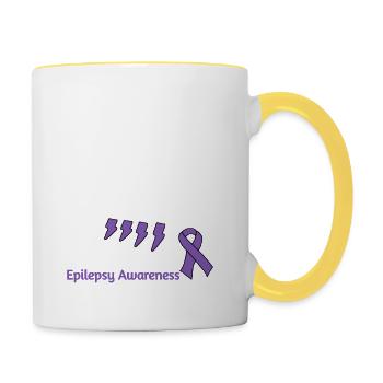 Sensibilisation à l’épilepsie Guerrier de l’épilepsie - Mug contrasté - blanc/jaune - Droite