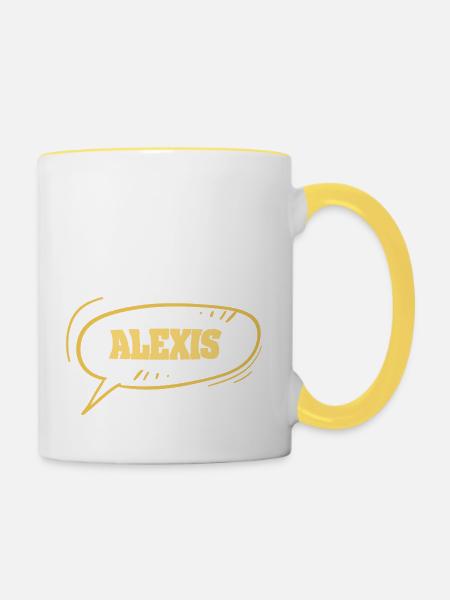 Vorname Alexis - Tasse zweifarbig - Weiß/Gelb