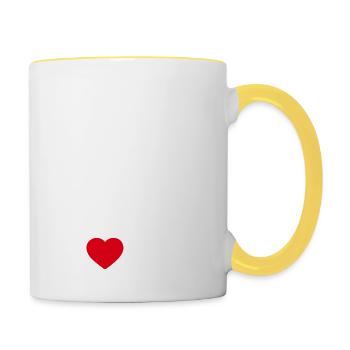 Ich liebe die Berge - Tasse zweifarbig - Weiß/Gelb - Rechts