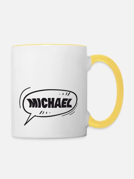 Geschenk für Michael - Tasse zweifarbig - Weiß/Gelb