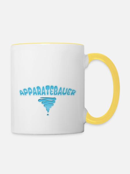Apparatebauer als Beruf - Tasse zweifarbig - Weiß/Gelb