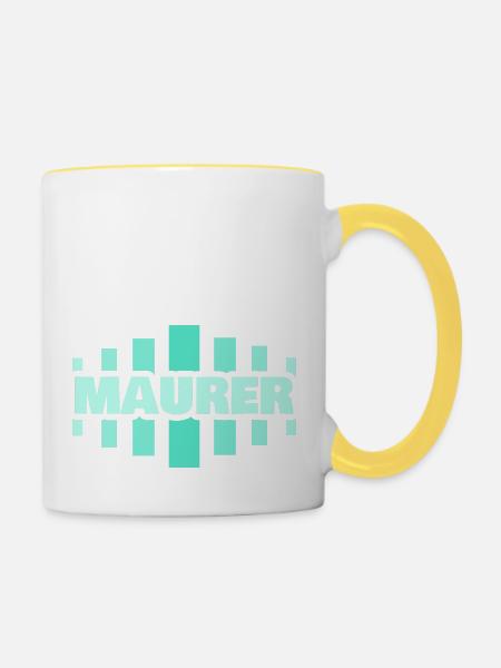 Beruf Maurer - Tasse zweifarbig - Weiß/Gelb