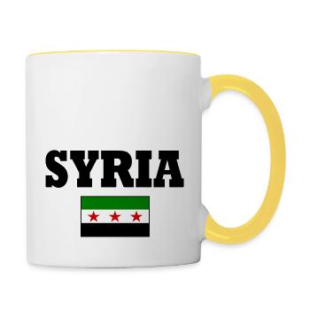 Drapeau de la Syrie - Mug contrasté - blanc/jaune - Droite