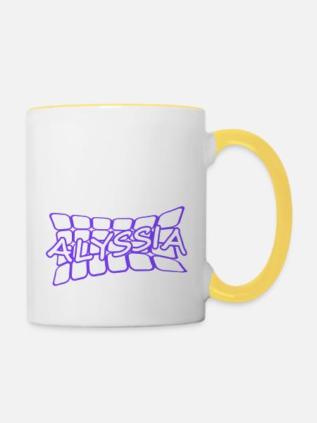 Alyssia - Tasse zweifarbig - Weiß/Gelb