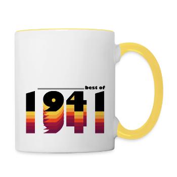 Best of 1941 - Vintage Retro 84th Birthday for - Contrasting Mug - white/yellow - Right