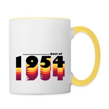 Best of 1954, 71st Birthday Party, Timeless - Contrasting Mug - white/yellow - Right
