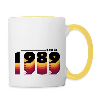 Vintage Retro Best of 1989, célébrant 36 ans - Mug contrasté - blanc/jaune - Droite