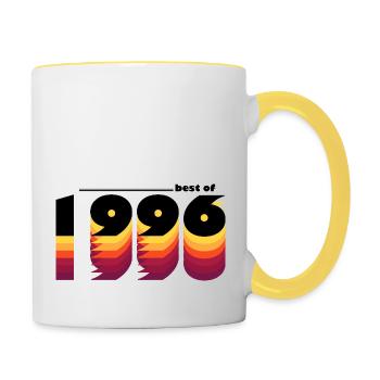 Millésime 1996 - 29 ans d’indémodabilité - Mug contrasté - blanc/jaune - Droite