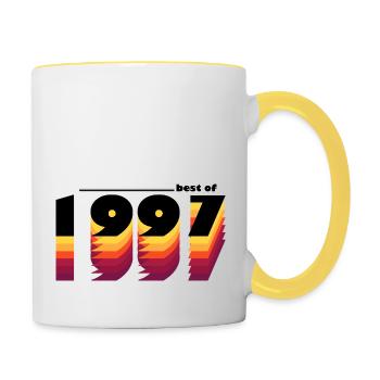 Le meilleur de 1997 - Fêtez vos 28 ans avec le millésime - Mug contrasté - blanc/jaune - Droite