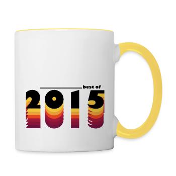 Proudly Celebrating 2015 - Vintage 10 Years of - Contrasting Mug - white/yellow - Right