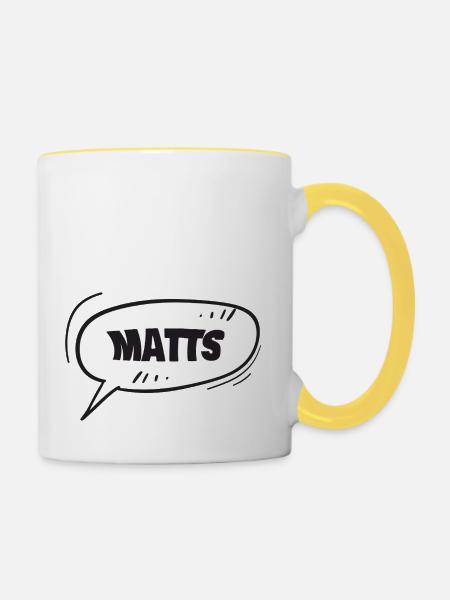 Matts Matts - Tasse zweifarbig - Weiß/Gelb