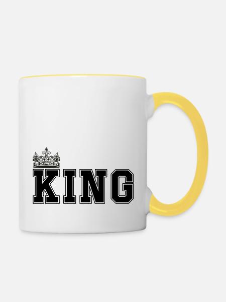king - Tasse zweifarbig - Weiß/Gelb