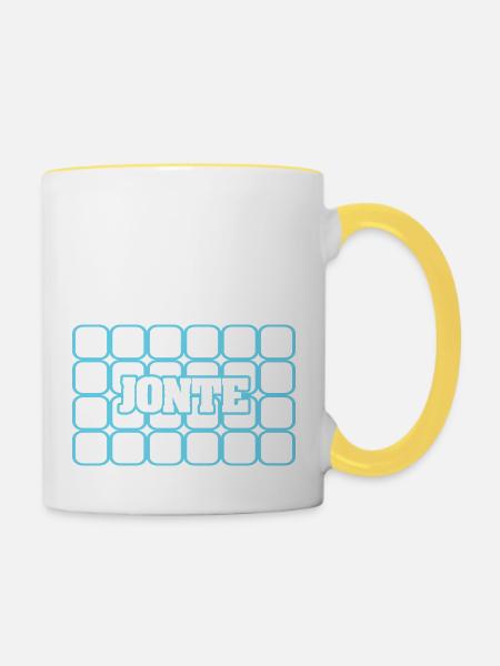 Jonte als Männername - Tasse zweifarbig - Weiß/Gelb