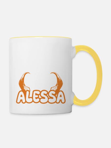 Alessa Alessa - Tasse zweifarbig - Weiß/Gelb