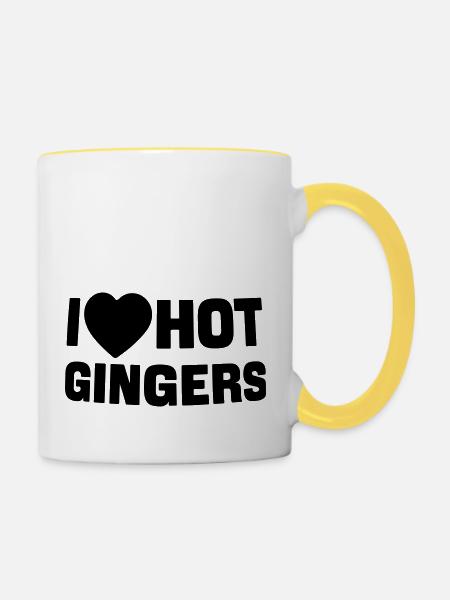 Ich liebe Ingwer - Tasse zweifarbig - Weiß/Gelb