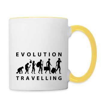 Evolution Traveling - Tasse zweifarbig - Weiß/Gelb - Rechts