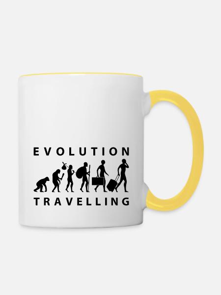 Evolution Traveling - Tasse zweifarbig - Weiß/Gelb