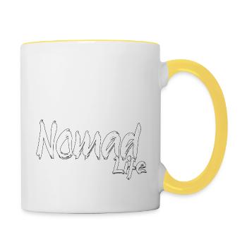 LEBEN AUF DER REISE - Tasse zweifarbig - Weiß/Gelb - Rechts