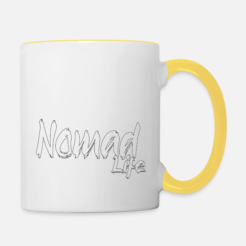 Voyage Life - Mug contrasté - blanc/jaune