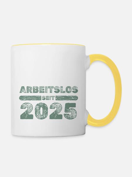 2025 2025 - Tasse zweifarbig - Weiß/Gelb