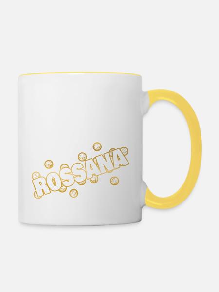 Name Rossana - Tasse zweifarbig - Weiß/Gelb