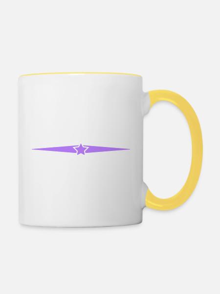 Stern - Tasse zweifarbig - Weiß/Gelb