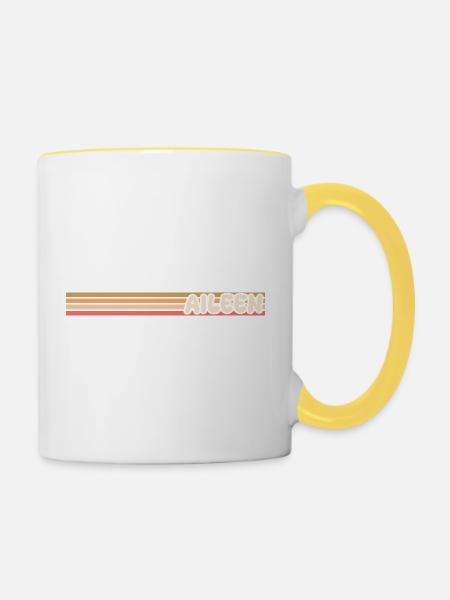 Aileen als Maennername - Tasse zweifarbig - Weiß/Gelb