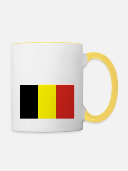 Belgien - Tasse zweifarbig - Weiß/Gelb