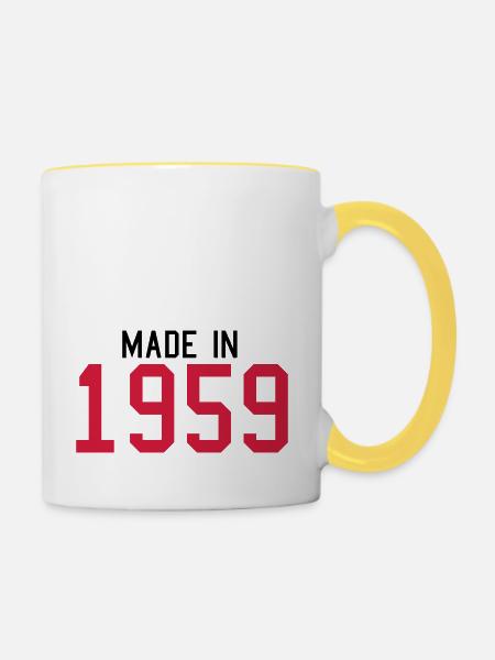 1959 - Tasse zweifarbig - Weiß/Gelb