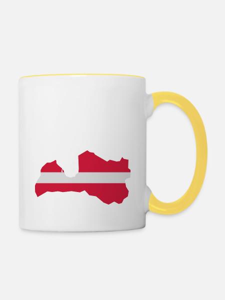 Lettland - Tasse zweifarbig - Weiß/Gelb