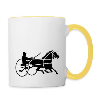 Traber / trotter (19JH, 1c) - Tasse zweifarbig - Weiß/Gelb - Rechts