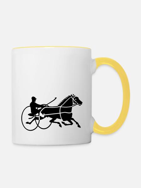 Traber / trotter (19JH, 1c) - Tasse zweifarbig - Weiß/Gelb