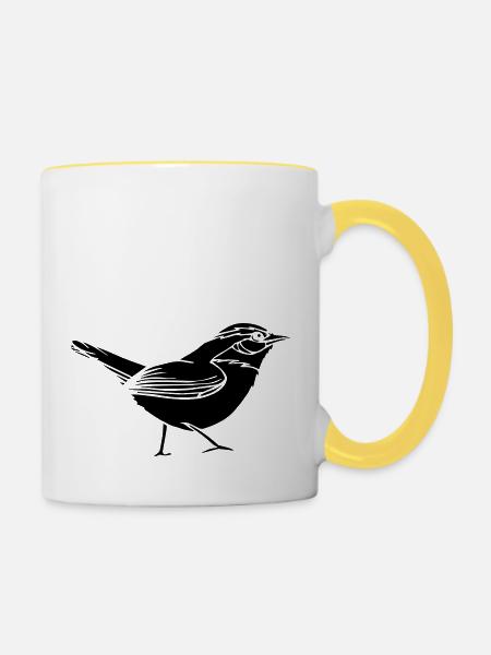 bird - Tasse zweifarbig - Weiß/Gelb