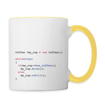 drink_coffe_c ++ - Contrasting Mug - white/yellow - Right