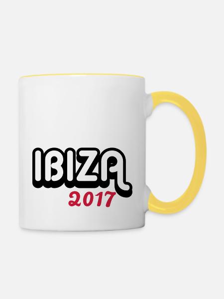 Ibiza 2017 - Tasse zweifarbig - Weiß/Gelb