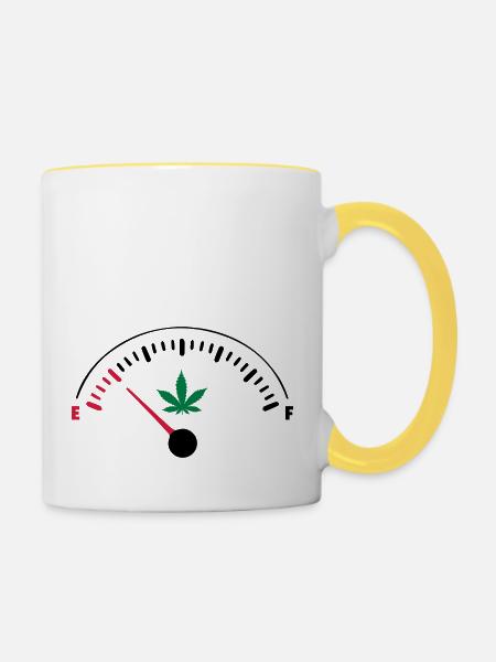 EMPTY Ganja - Tasse zweifarbig - Weiß/Gelb