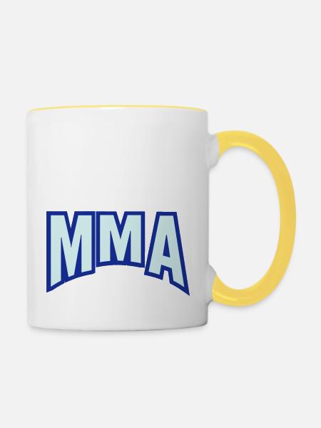 MMA - Tasse zweifarbig - Weiß/Gelb
