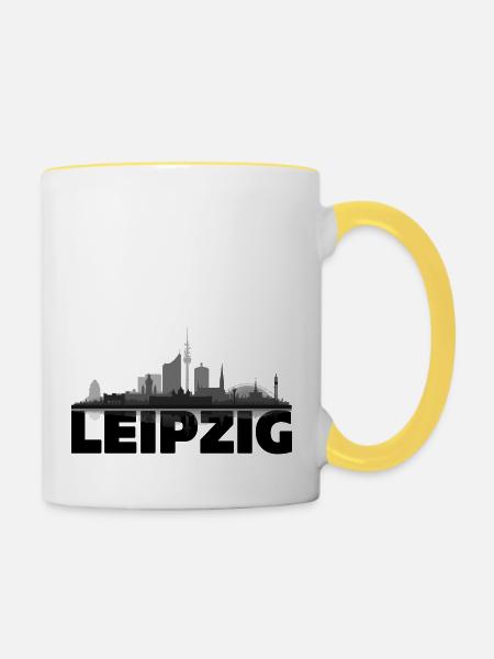 Leipzig 02 - Tasse zweifarbig - Weiß/Gelb
