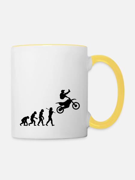 MX Freestyle Motocross Evolution - Tasse zweifarbig - Weiß/Gelb