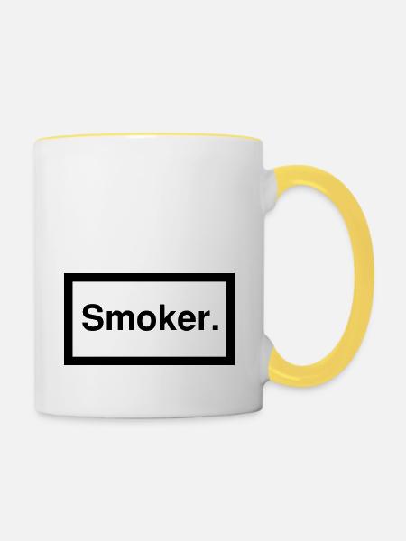 smoker 1c - Tasse zweifarbig - Weiß/Gelb