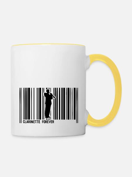 Klarinette barre1 Code - Tasse zweifarbig - Weiß/Gelb