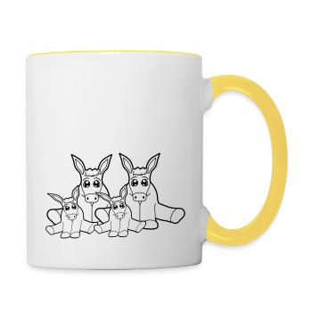 paar liebe familie geschwister nachwuchs junges ma - Tasse zweifarbig - Weiß/Gelb - Rechts