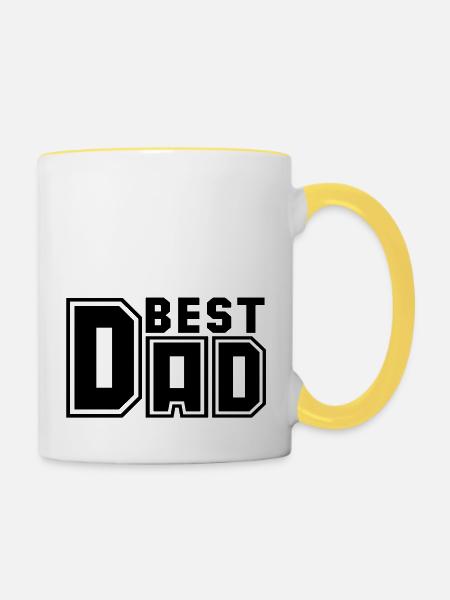 BEST DAD C-DESIGN - Tasse zweifarbig - Weiß/Gelb