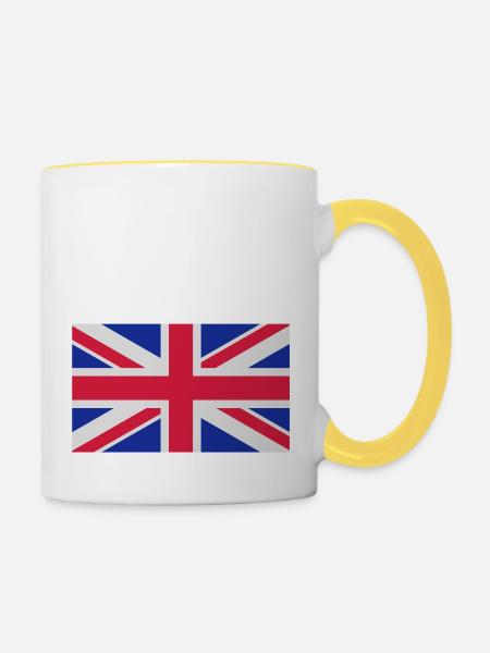 drapeau_royaume_uni - Tasse zweifarbig - Weiß/Gelb