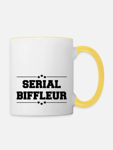 SERIEN BIFFLEUR - Tasse zweifarbig - Weiß/Gelb