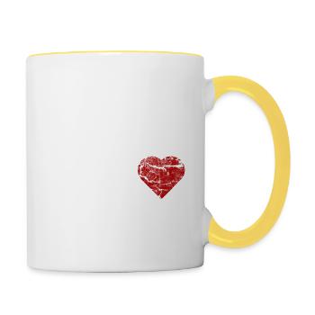 "We love Crepes" vintage light - Tasse zweifarbig - Weiß/Gelb - Rechts