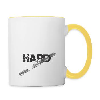 hardenduro3 - Tasse zweifarbig - Weiß/Gelb - Rechts